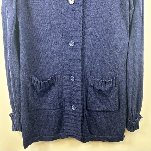 Patagonia Lambswool Knit Cardigan Navy Blue Medium - Picture 5 of 7